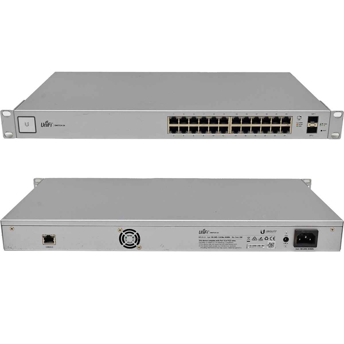 Ubiquiti UniFi Switch 24 US-24 25W 24-Port Gigabit Ethernet Switch 2x 1G SFP +Rack Ears