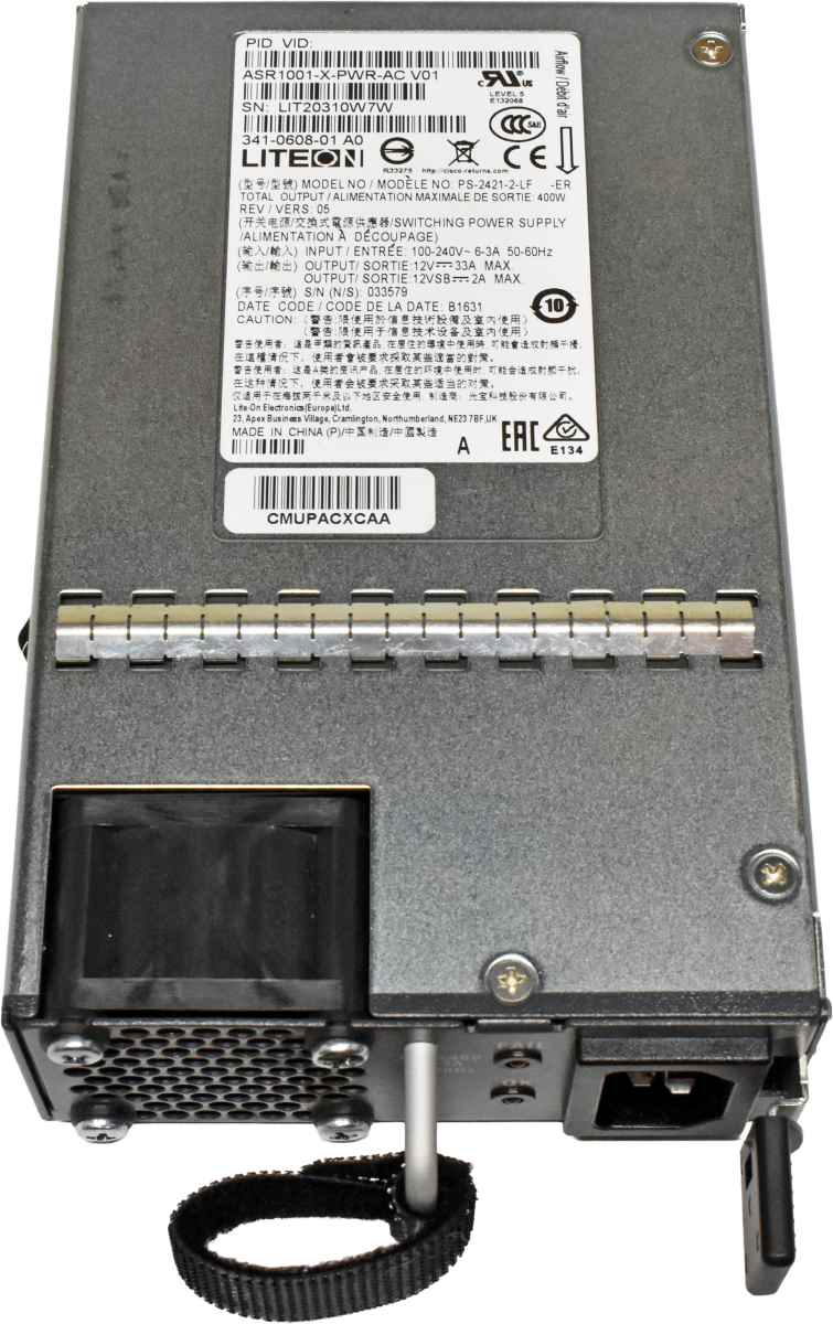 Cisco LiteOn PS-2421-2-LF 400W Power Supply ASR1001-X-PWR-AC 341-0608-01 Cisco LiteOn PS-2421-2-LF 400W Power Supply ASR1001-X-PWR-AC 341-0608-01