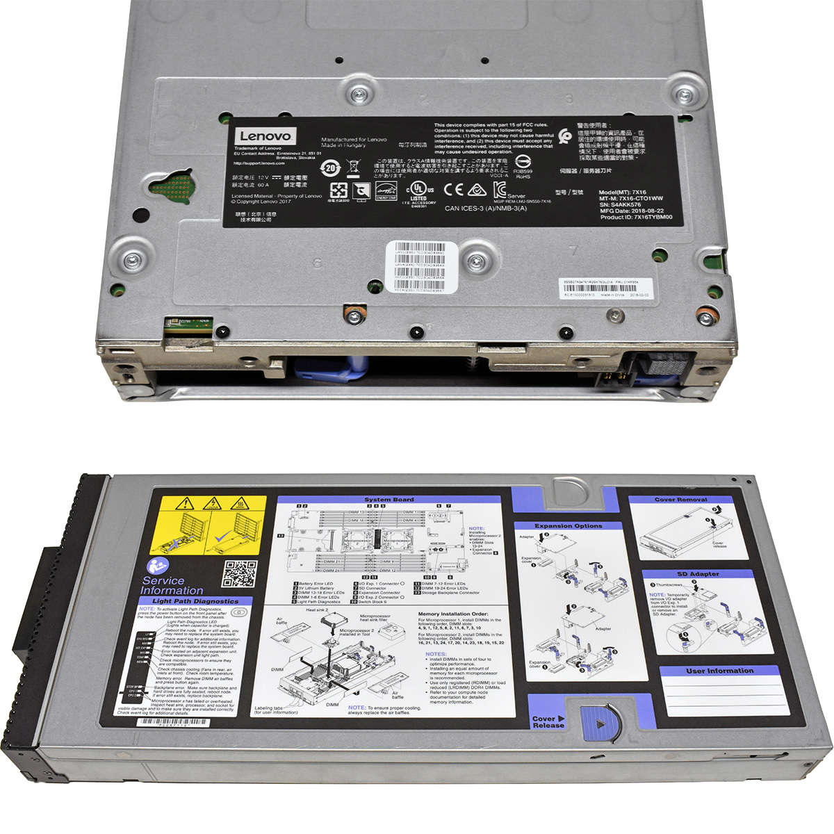 Lenovo ThinkSystem SN550 Blade 7X16 01KP356 +Heatsink +Caddys