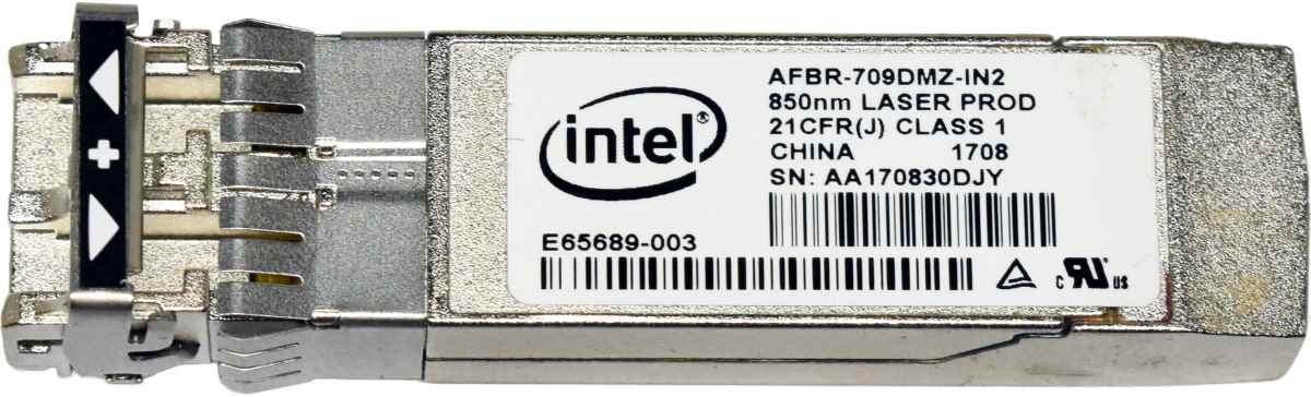 Intel Dell Avago E65689-003 0Y3KJN AFBR-709DMZ-IN2 10G SFP+ 850nm 300m LC Duplex Transceiver Module Intel Dell Avago E65689-003 0Y3KJN AFBR-709DMZ-IN2 10G SFP+ 850nm 300m LC Duplex Transceiver Module