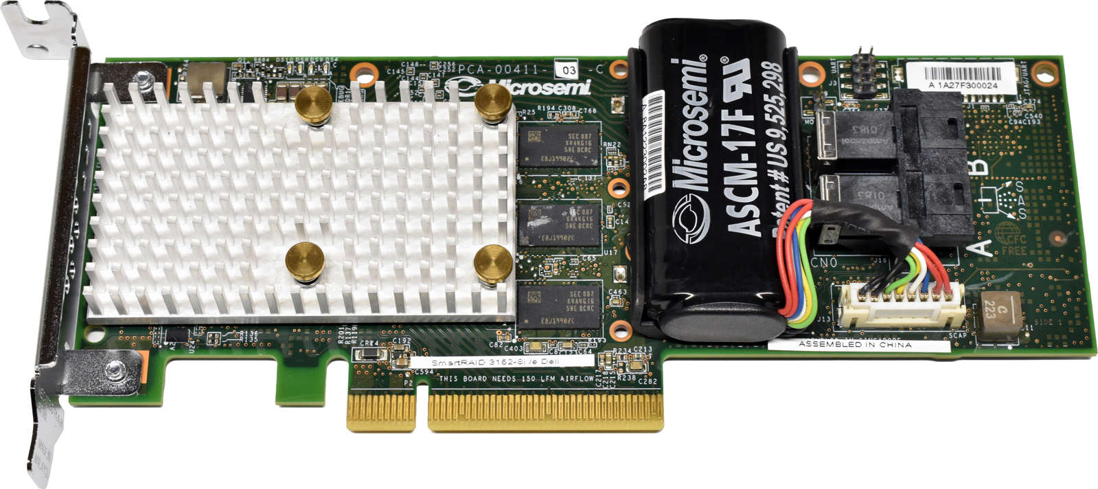 Dell Microsemi 0J2TW5 SmartRAID 3162-8i/e 12G MiniSAS HD RAID Controller 2 x SFF-8643 LP