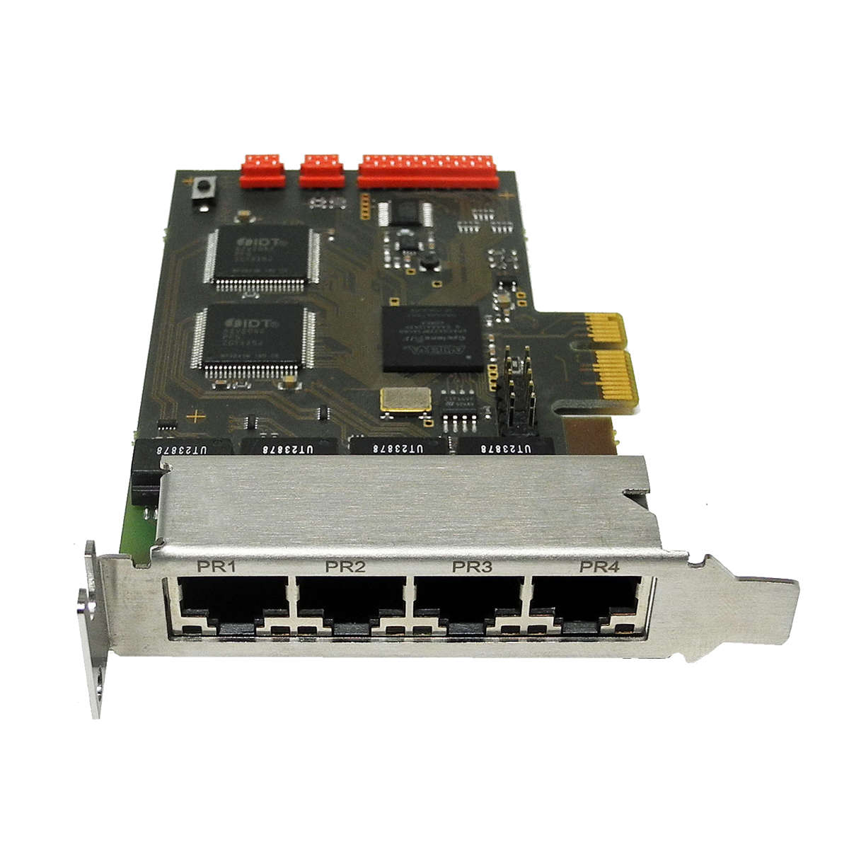 Ferrari-QuadE1-LP-A4-4xPRI-PCIe-x1-OfficeMaster-Ga-003.jpg Ferrari QuadE1 LP A4 4xPRI PCIe x1 OfficeMaster Gate Card for Primergy RX1330 M1