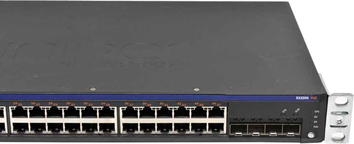 Juniper EX2200-48P-4G 750-026331 48-Port PoE+ 1GE Switch 4x SFP Rack Ears Juniper EX2200-48P-4G 750-026331 48-Port PoE+ 1GE Switch 4x SFP Rack Ears