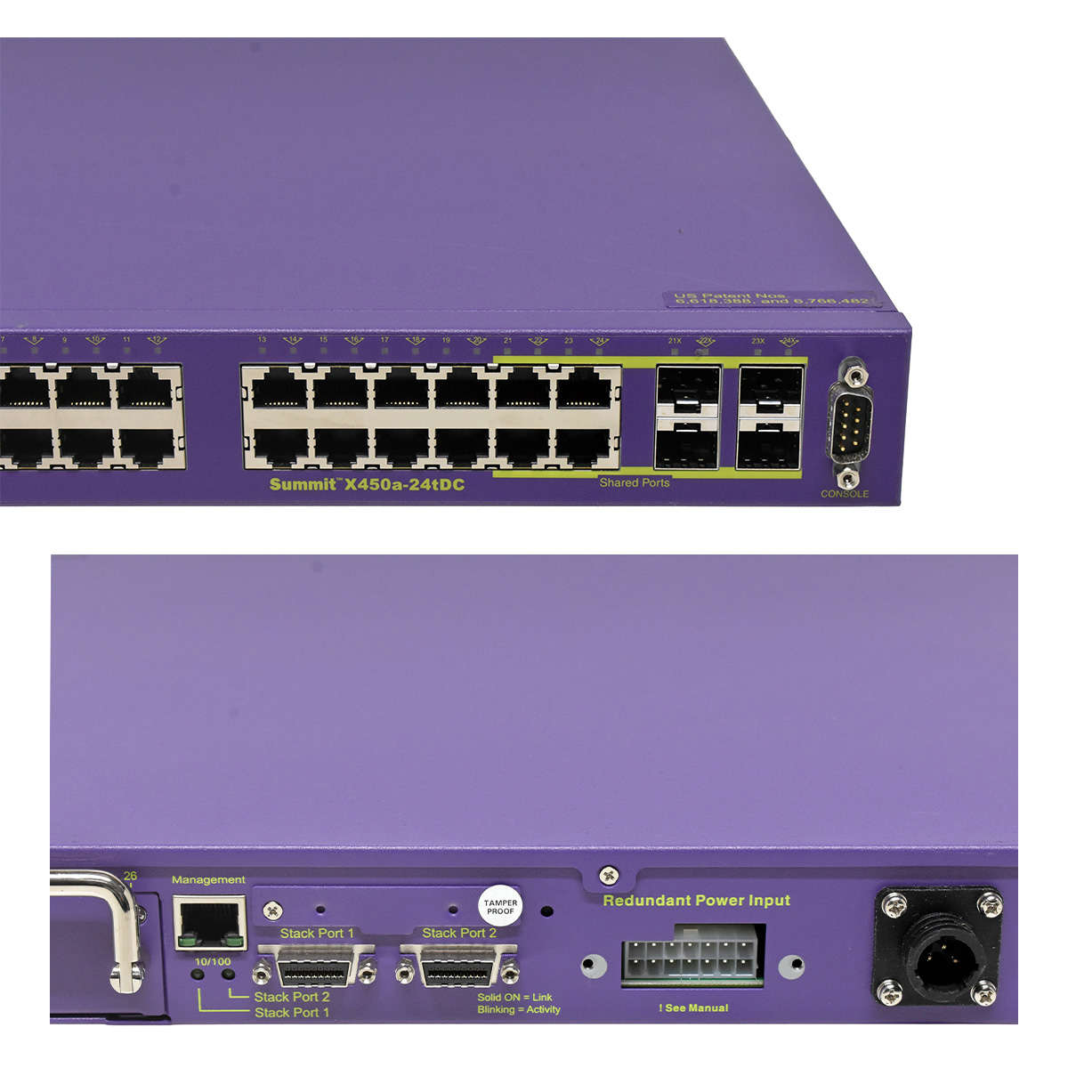 Extreme Summit X450a-24tDC 16153 48-Port RJ-45 GE Switch 4x 1G SFP no PSU