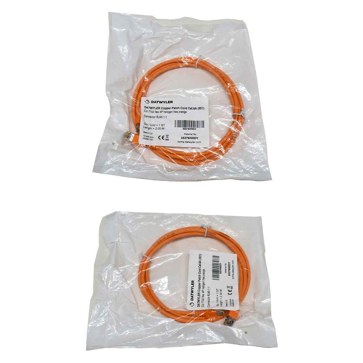 Dätwyler 2m 65376000DY Copper Patch Cord RJ-45 Cat.6A IEC orange NEW NEU Dätwyler 2m 65376000DY Copper Patch Cord RJ-45 Cat.6A IEC orange NEW NEU