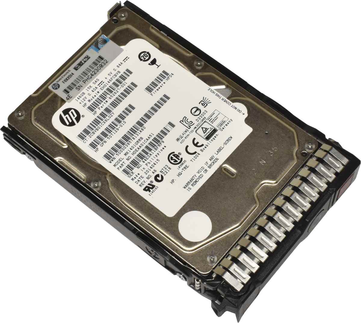 HP 146GB 2.5" 6G 10K SAS HDD Festplatte EH0146FCBVB 652625-001 507129-010 mit Rahmen