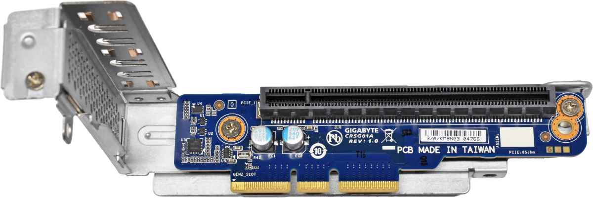 Gigabyte G292-Z20 / G292-280 PCIe x16 Low-Profile Riser Card CRSG01A + Cage Left Side Gigabyte G292-Z20 / G292-280 PCIe x16 Low-Profile Riser Card CRSG01A + Cage Left Side
