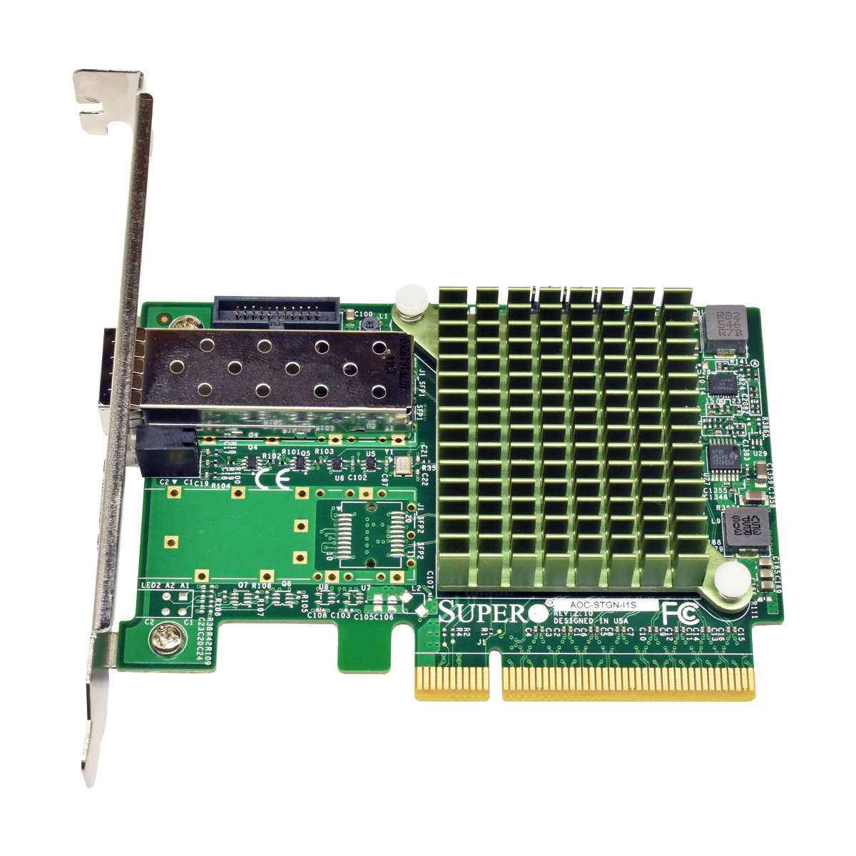 Supermicro-AOC-STGN-I1S-1-Port-FC-SFP-PCIe-x8-10Gb-005.jpg Supermicro AOC-STGN-I1S 1-Port FC SFP+ PCIe x8 10Gb Ethernet Network Adapter FP