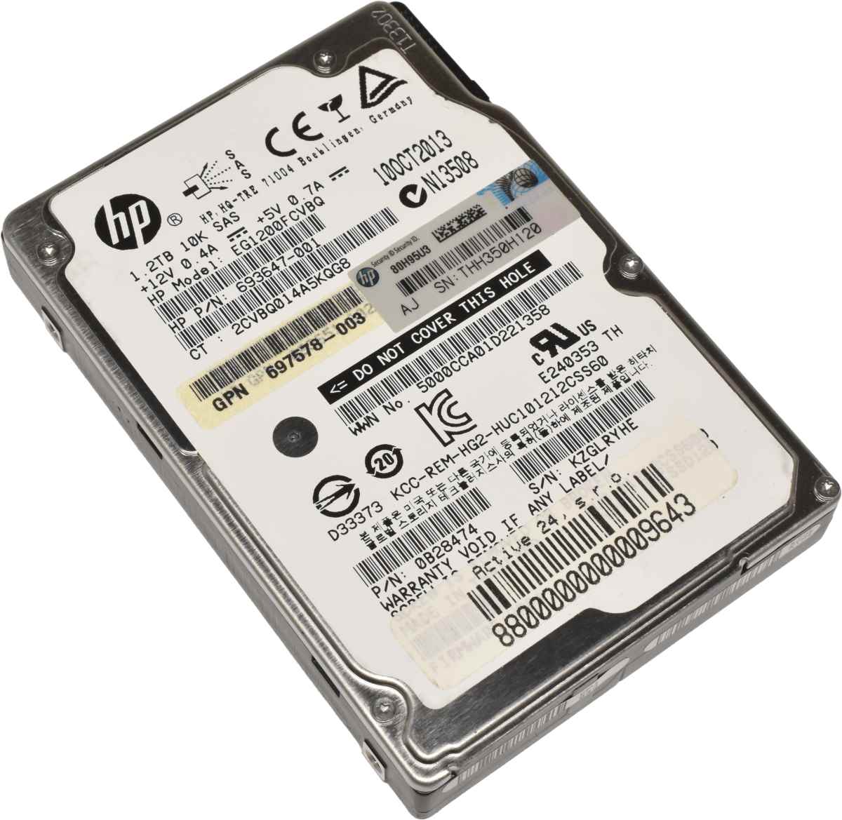 HP 1.2TB 2.5" 6G 10K SAS HDD Festplatte EG1200FCVBQ 693647-001 0B28474 HP 1.2TB 2.5" 6G 10K SAS HDD Festplatte EG1200FCVBQ 693647-001 0B28474