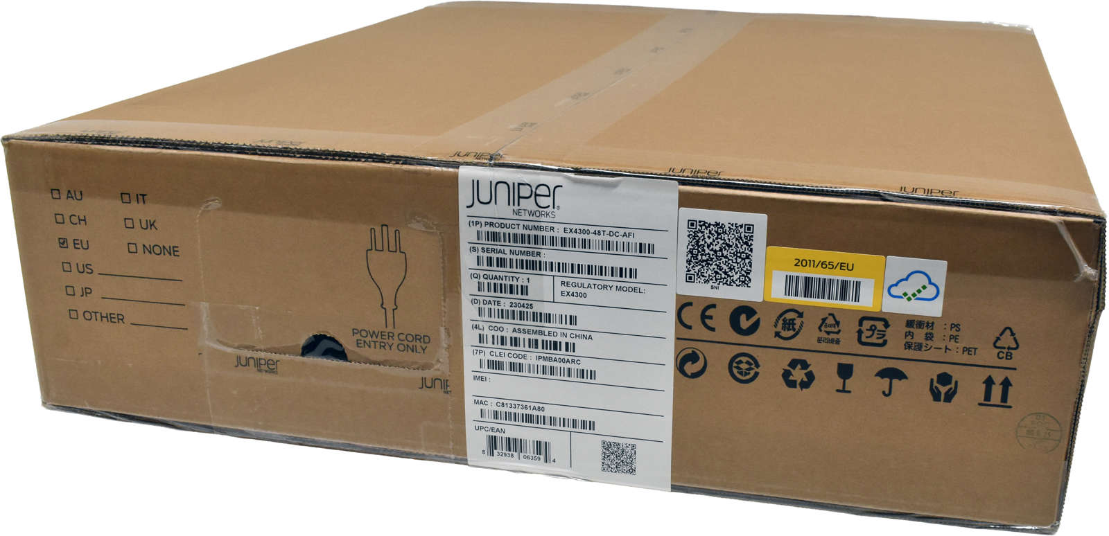 Juniper-EX4300-48T-DC-AFI-48-Port-RJ-45-GE-Switch-002.jpg Juniper EX4300-48T-DC-AFI 48-Port RJ-45 GE Switch 4x 40G QSFP+ Rack Ears NEW NEU