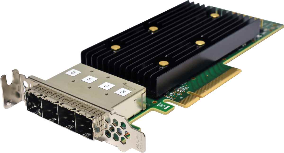 Lenovo ThinkSystem 430-16e Quad-Port 12Gb/s SFP SAS/SATA PCIe HBA 01KN503 LP