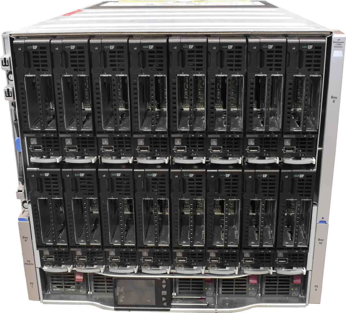 HP BladeSystem c7000 Enclosure 681844-B21 16xBL460C G10 2xPlatinum 8276 128GB RAM P204i P408e-M 2xSFF