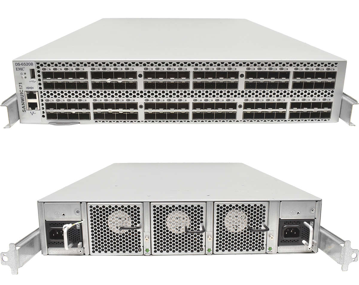 EMC-Brocade-DS-6520B-16G-FC-Switch-EM-6520-48-16G-005.jpg EMC Brocade DS-6520B 16G FC Switch EM-6520-48-16G-F 100-652-863-00 96 akt. Ports + Rail Kit