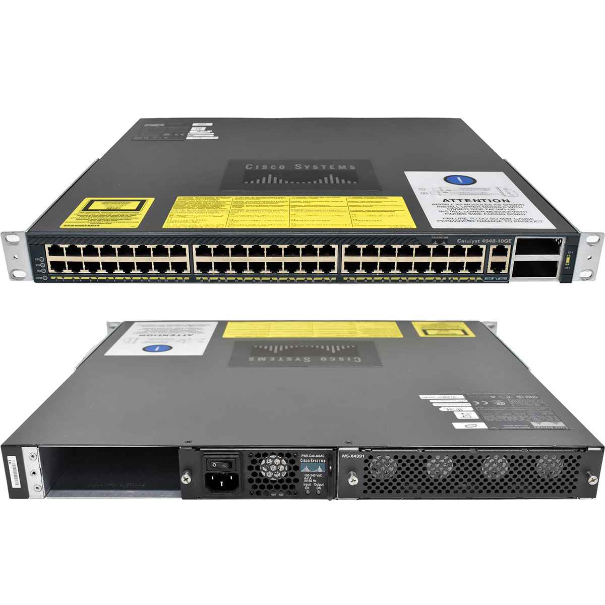 Cisco Catalyst WS-C4948-10GE-S 48-Port RJ-45 GE Switch 2x 10G X2