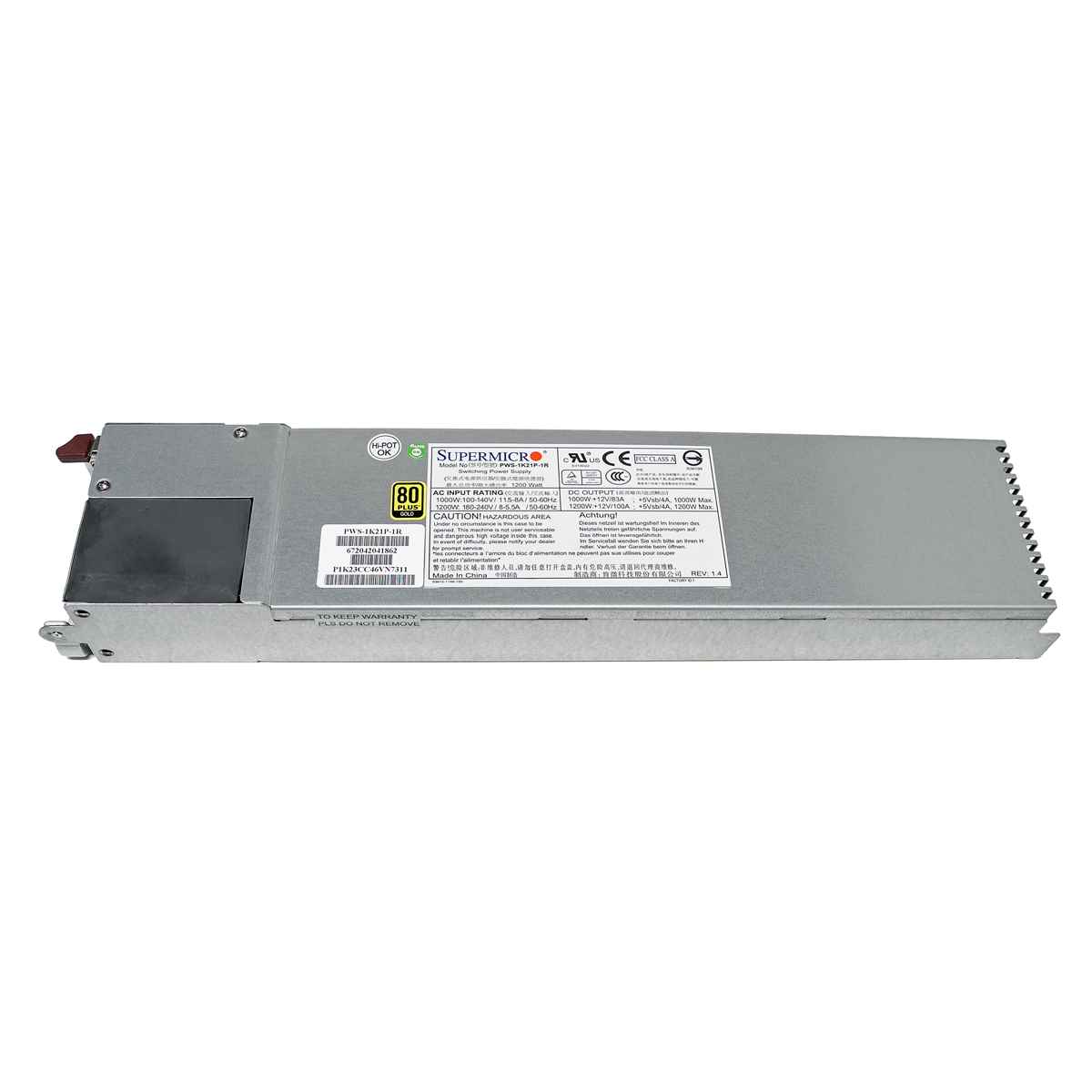 SUPERMICRO PWS-1K21P-1R Power Supply/Netzteil 1200W für SC745 SC80X SC82X Server SUPERMICRO PWS-721P-1R Switching Power Supply 750W