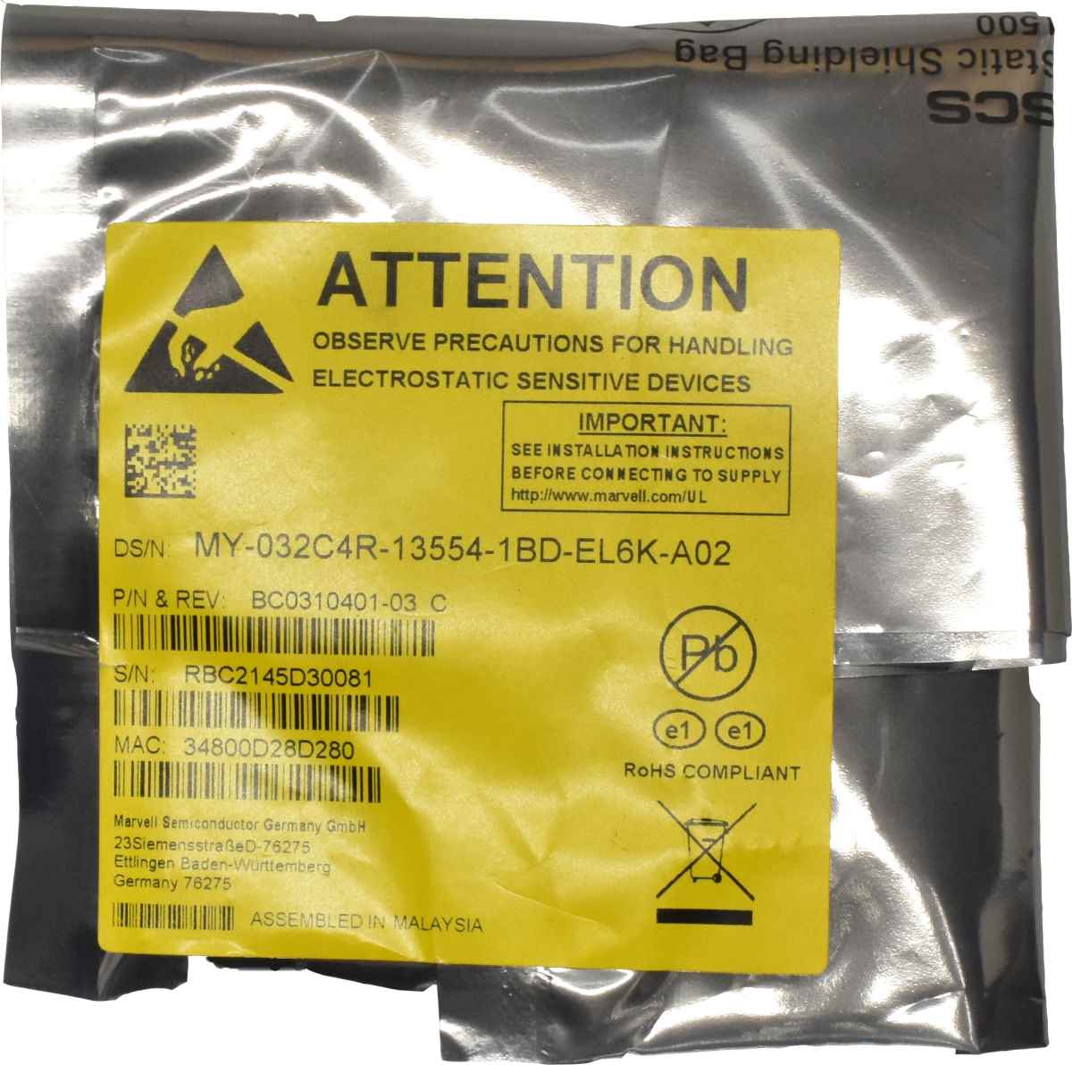 DELL Broadcom 57840S 10G Quad Port Mezzanine Network Daughter 032C4R