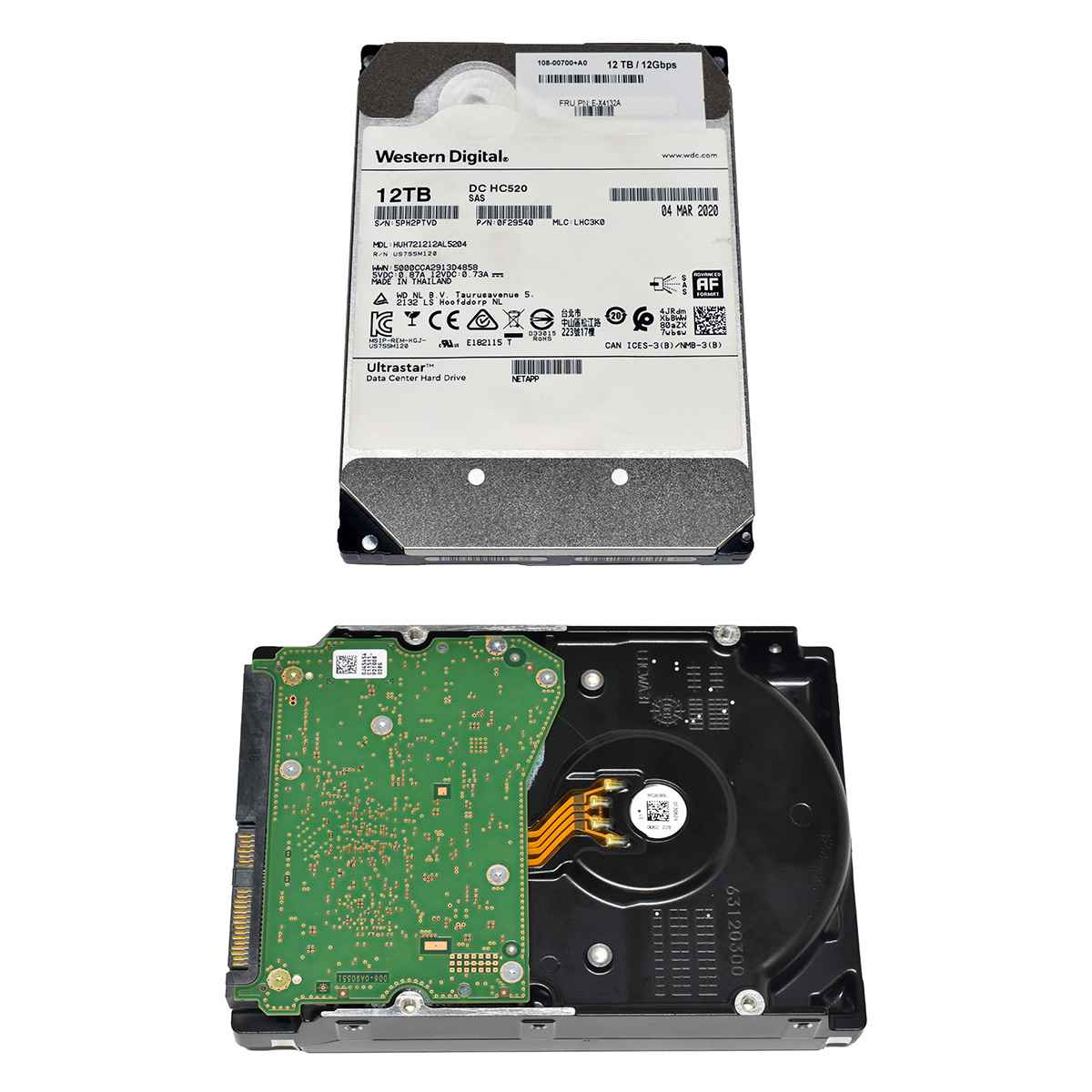 NetApp Western Digital 12TB 7,2K SAS 12Gbps HDD HUH721212AL5204 108-00700+A0 E-X4132A NetApp Western Digital 12TB 7,2K SAS 12Gbps HDD HUH721212AL5204 108-00700+A0 E-X4132A