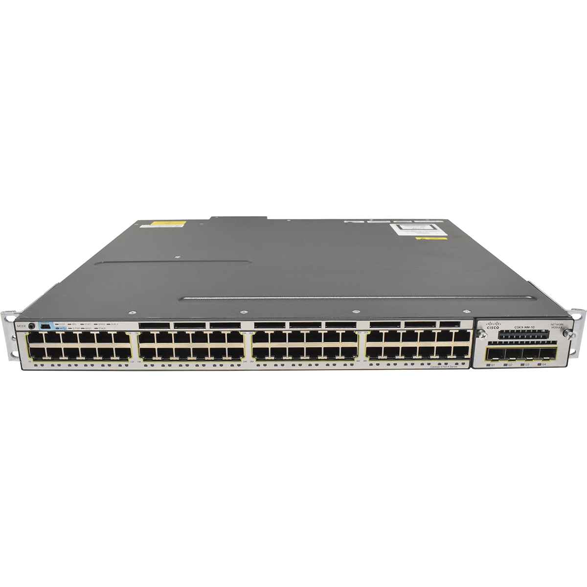 Cisco WS-C3750X-48T-S 48-Port RJ-45 GE Switch 1x PSU + C3KX-NM-1G Rack Ears Cisco WS-C3750X-48T-S 48-Port RJ-45 GE Switch 1x PSU + C3KX-NM-1G Rack Ears