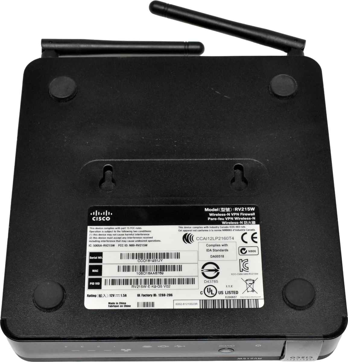 Cisco RV215W Wireless-N VPN Router 4-Port LAN 4G WAN +AC Adapter Cisco RV215W Wireless-N VPN Router 4-Port LAN 4G WAN +AC Adapter