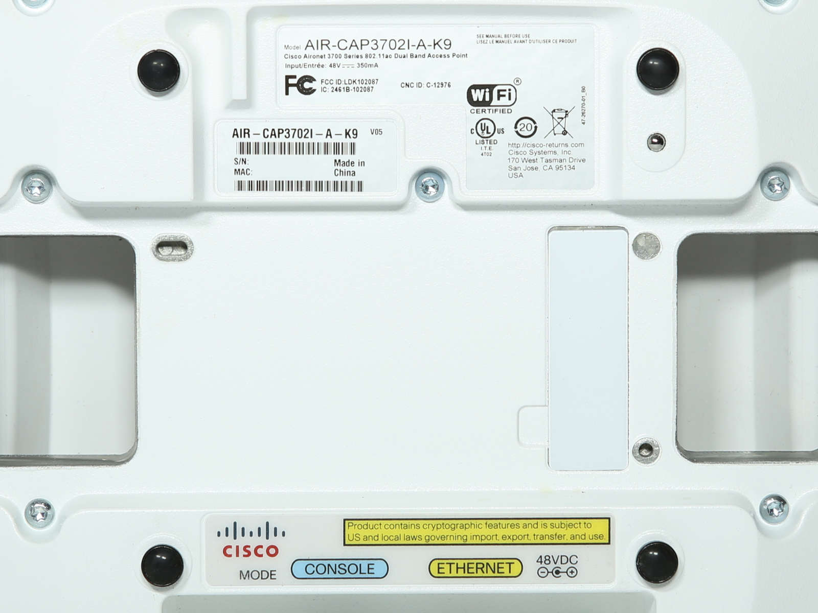 Cisco Aironet AIR-CAP3702I-A-K9 Acces Point 802.11a/g/n/ac Dual Band no AC Adapter