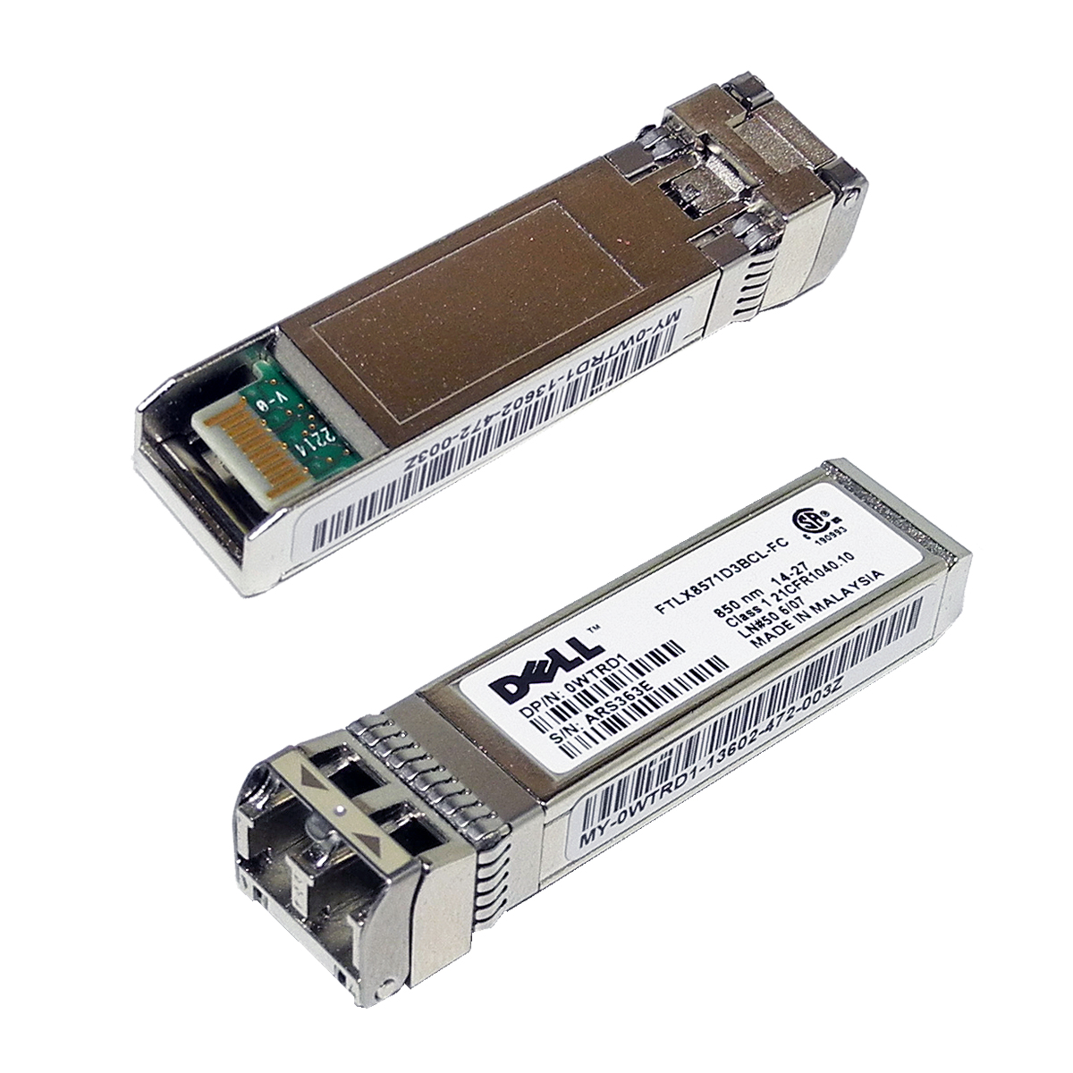 DELL 0WTRD1 10Gb SR 850nm FTLX8571D3BLC-FC SFP+ Transceiver DELL 0WTRD1 10Gb SR 850nm FTLX8571D3BLC-FC SFP+ Transceiver