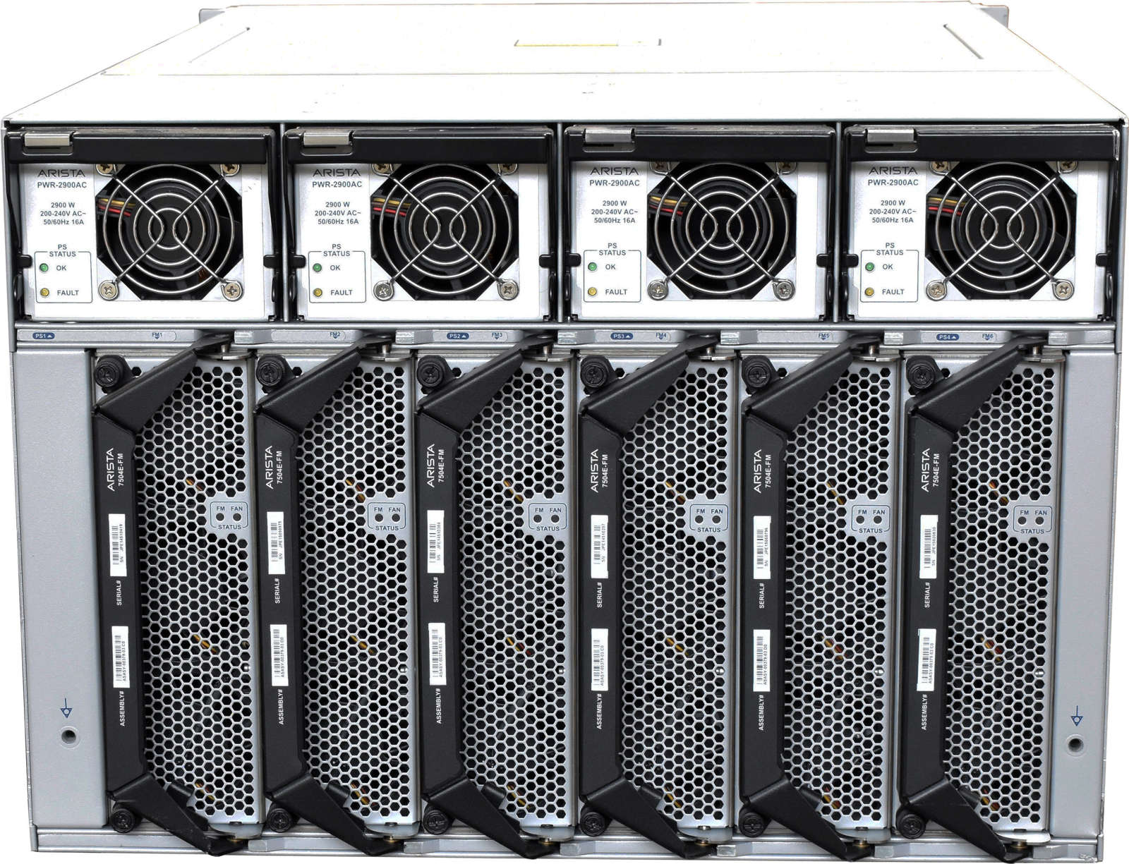 Arista DCS-7504 Data Center Switch +DCS-7500E-36Q-LC 2x DCS-7500E-SUP 4x PSU 6x FAN