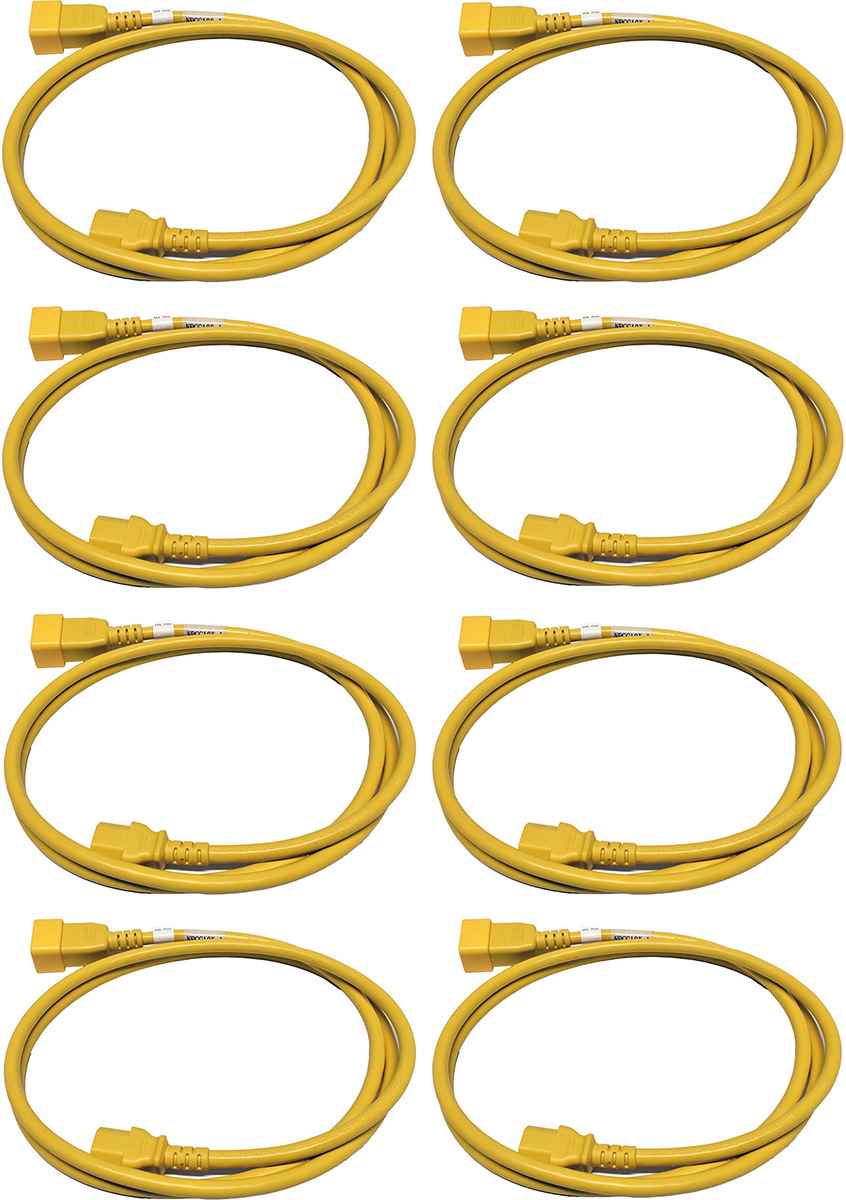 8x Panduit Netzkabel C20 C13 Power Kabel Gelb 1,8m 16A 250V Verlängerung NPCC19X-1