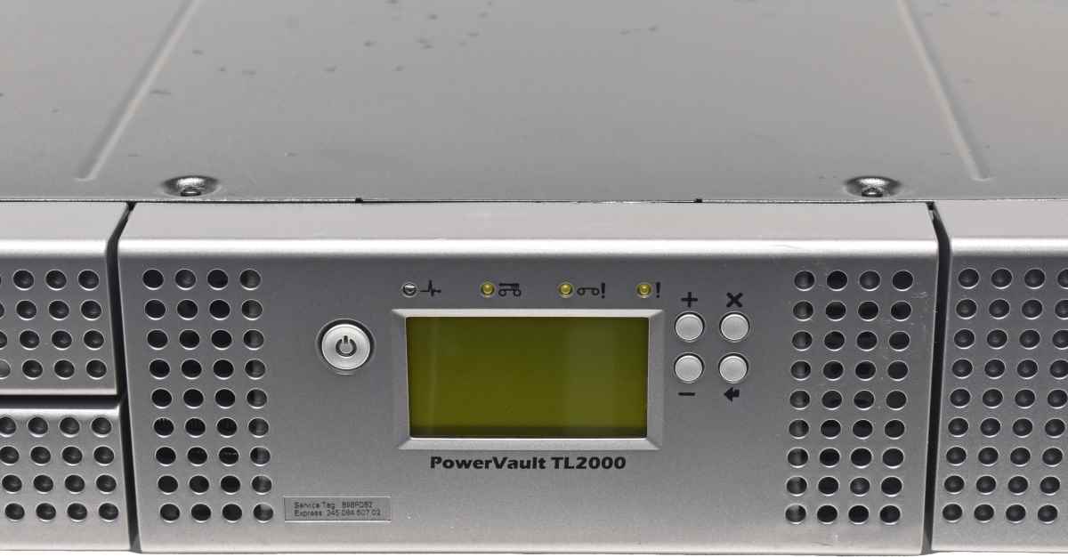 Dell PowerVault TL2000 2726305 24-Slot Tape Library 1x LTO-6 P35P1982 8G FC +Network Module Dell PowerVault TL2000 2726305 24-Slot Tape Library 1x LTO-6 P35P1982 8G FC +Network Module