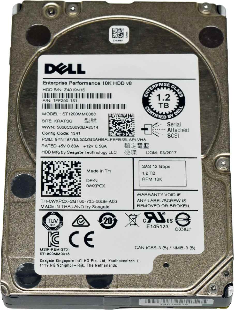 Dell Seagate 1.2TB 2.5" 10K 12G SAS HDD Festplatte ST1200MM0088 Server Storage Dell Seagate 036RH9 ST1200MM0088 1FF200-150 1.2TB 12G 2.5" 10K SAS HDD Festplatte