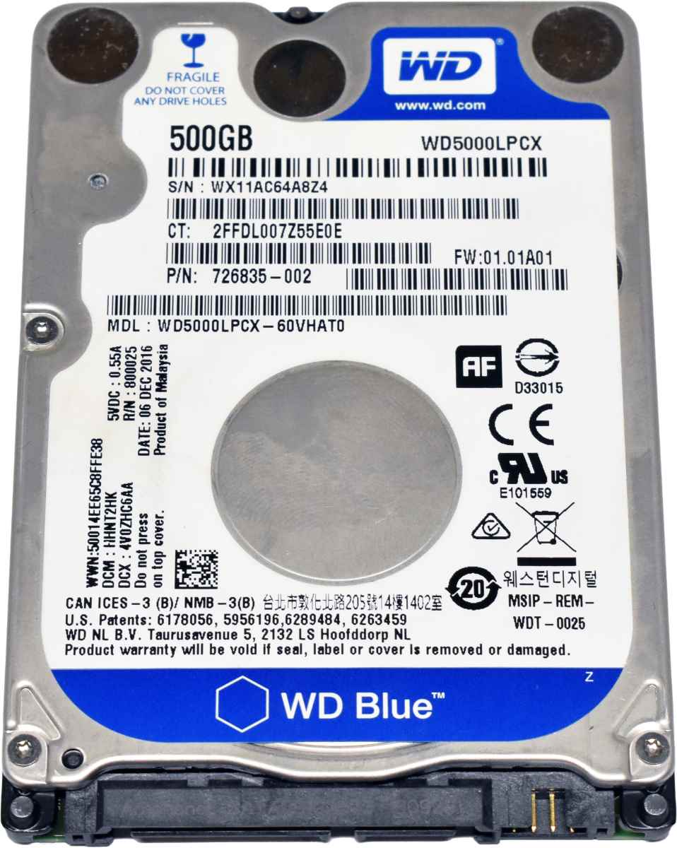 WD Blue 500GB 726835-002 WD5000LPCX 2,5" 7mm 5.4K 6G SATA HDD