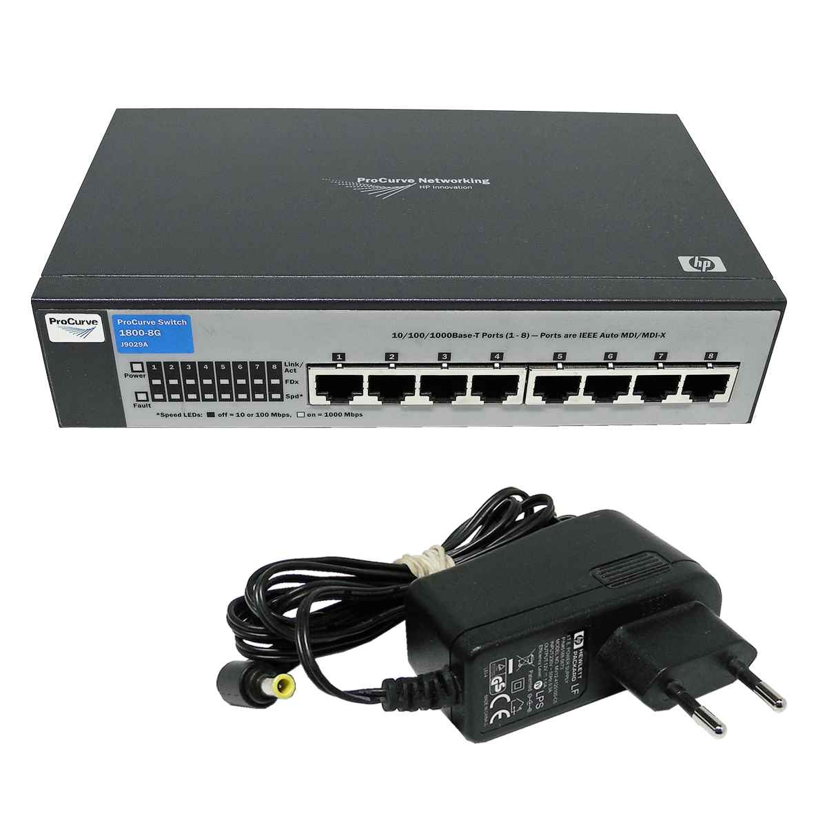 HP 1800-8G 8-Port Gigabit Ethernet Switch + Netzteil J9029A J9029-60001 HP 1800-8G 8-Port Gigabit Ethernet Switch + Netzteil J9029A J9029-60001