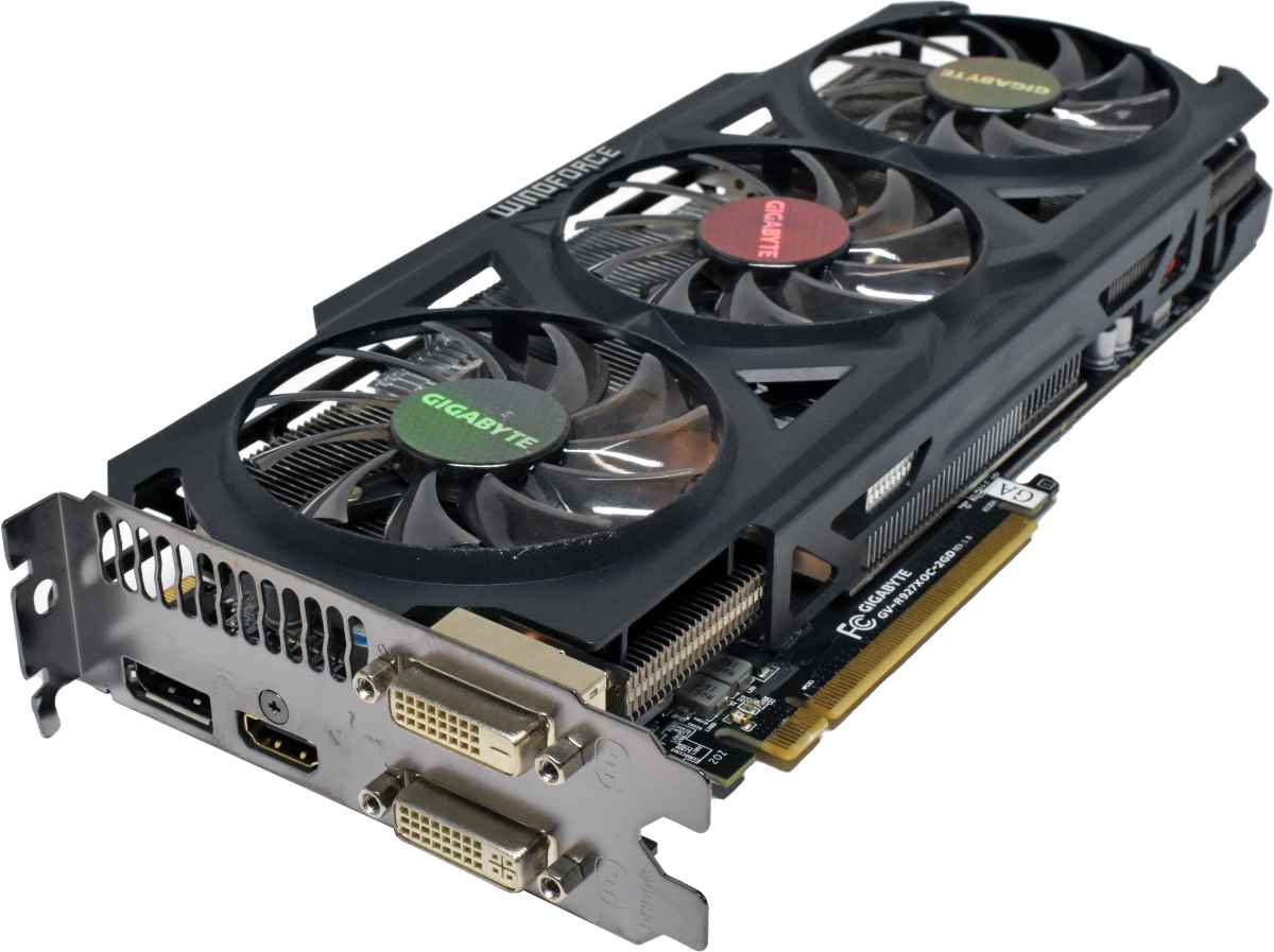 Gigabyte Windforce GV-R927XOC-2GD AMD Radeon R9 270X Graphics Card Curacao 2GB GDDR5 PCIe 3.0 x16 DP HDMI 2x DVI