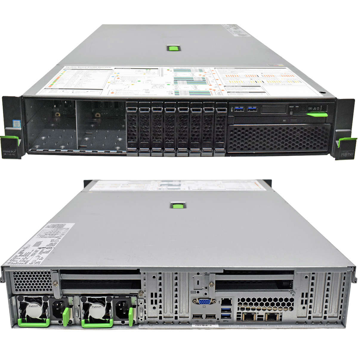 Fujitsu Primergy RX2540 M2 Server no CPU & RAM no HDD 2x Kühler 8Bay 2,5 Zoll