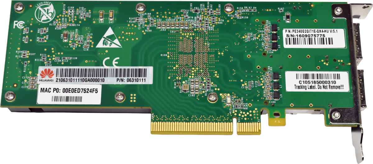 Huawei PE340G2QI71E-QX4-HU Dual-Port NIC 40G QSFP+ PCIe x8 LP Huawei PE340G2QI71E-QX4-HU Dual-Port NIC 40G QSFP+ PCIe x8 LP
