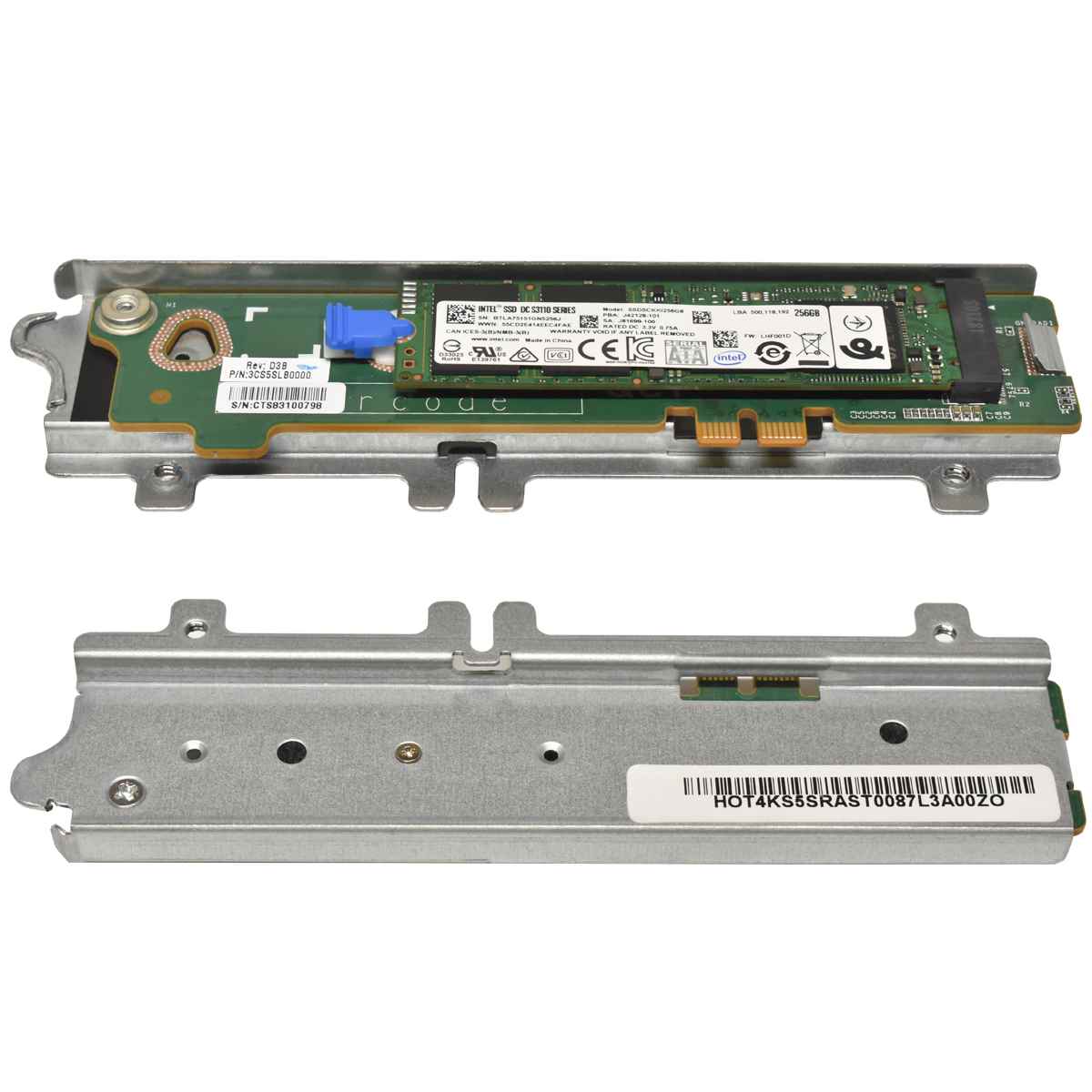 Quanta Intel SSDSCKKI256G8 SSD 256GB M.2 PCIe Riser Card QuantaPlex Node T42S-2U