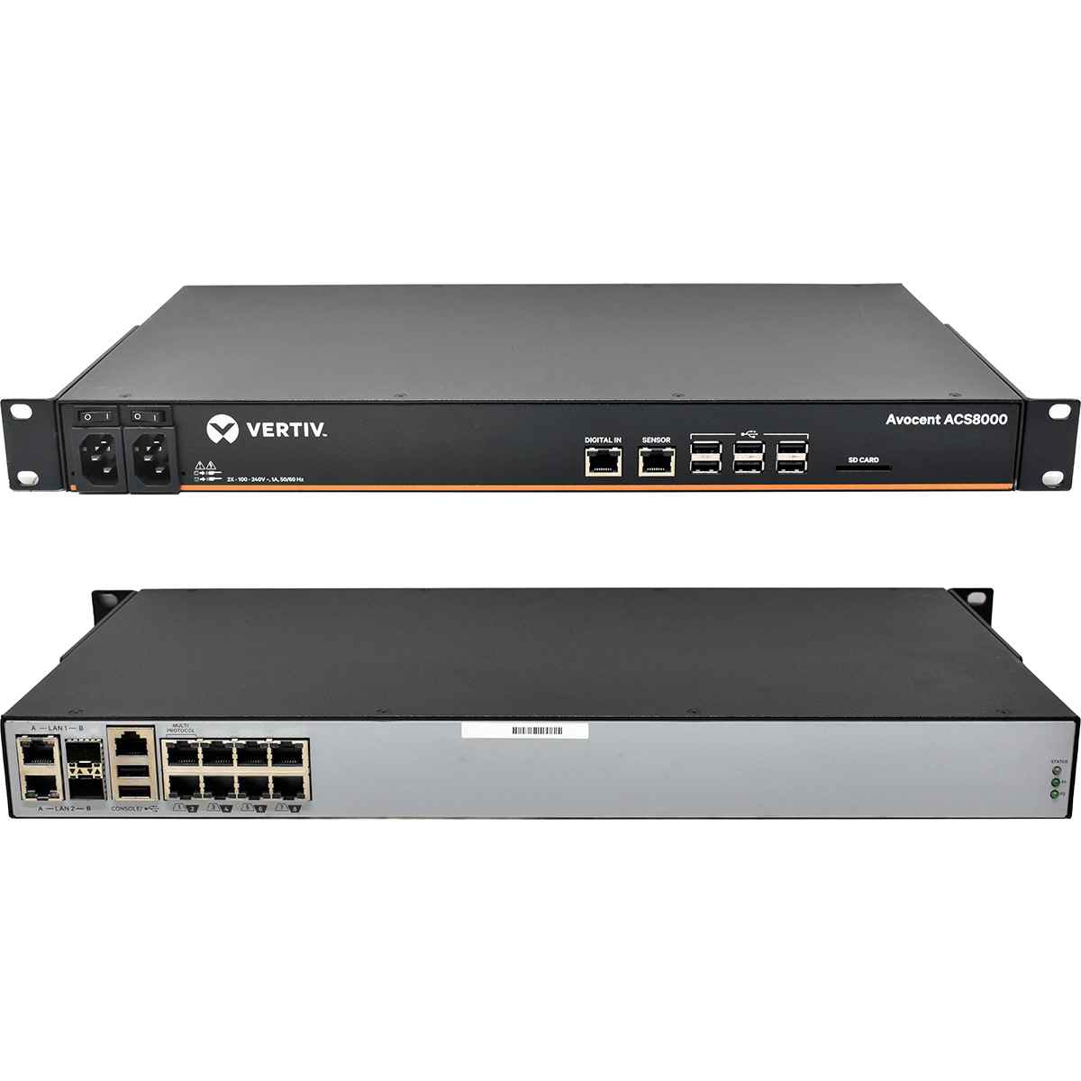 Vertiv Avocent ACS8008DAC 8-Port Advanced Console Server 500-316-502 +Rack Ears Vertiv Avocent ACS8008DAC 8-Port Advanced Console Server 500-316-502 +Rack Ears