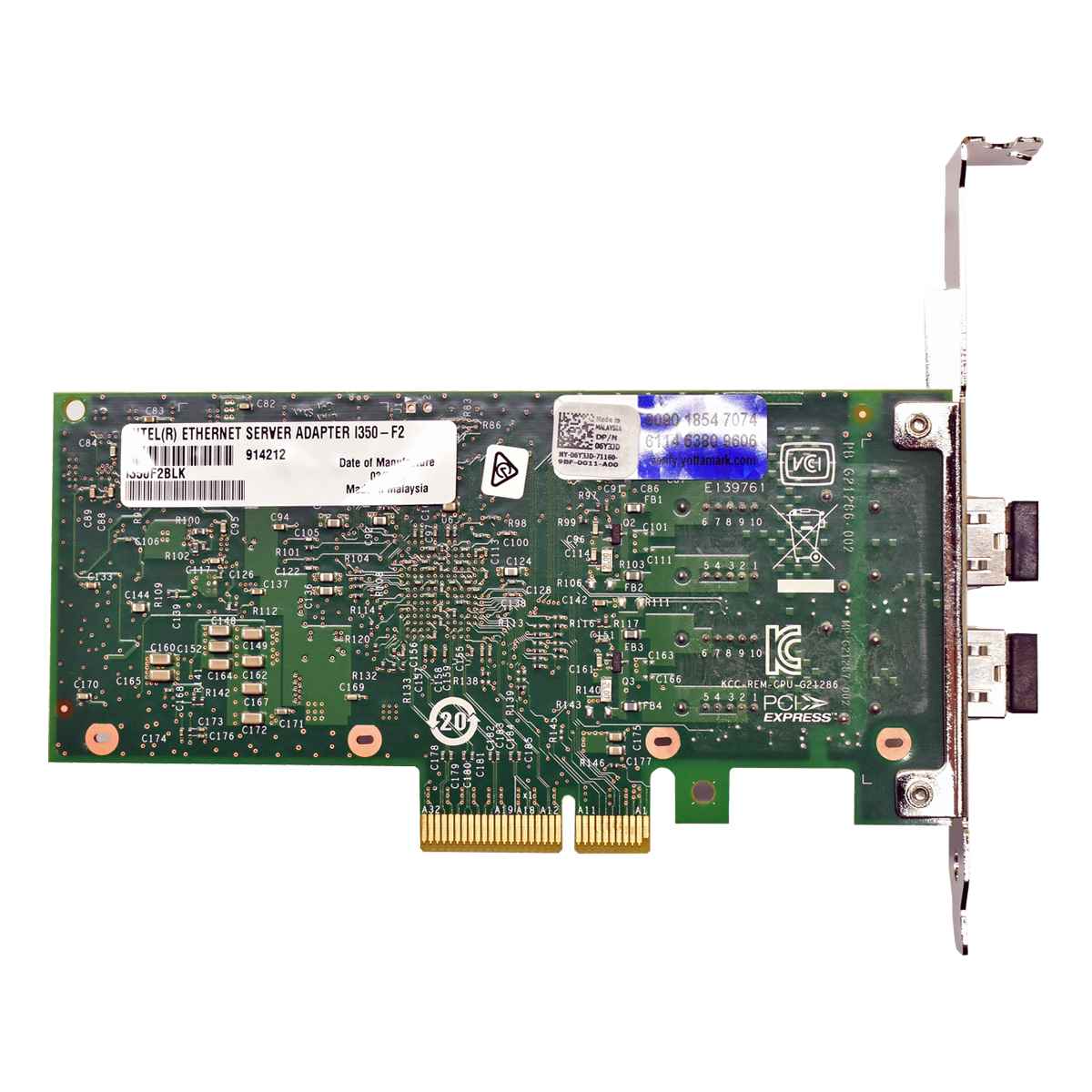 Dell / Intel I350-F2 Dual-Port LC-Duplex FC PCIe x4 Network Adapter 06Y3JD FP Dell / Intel I350-F2 Dual-Port LC-Duplex FC PCIe x4 Network Adapter 06Y3JD FP
