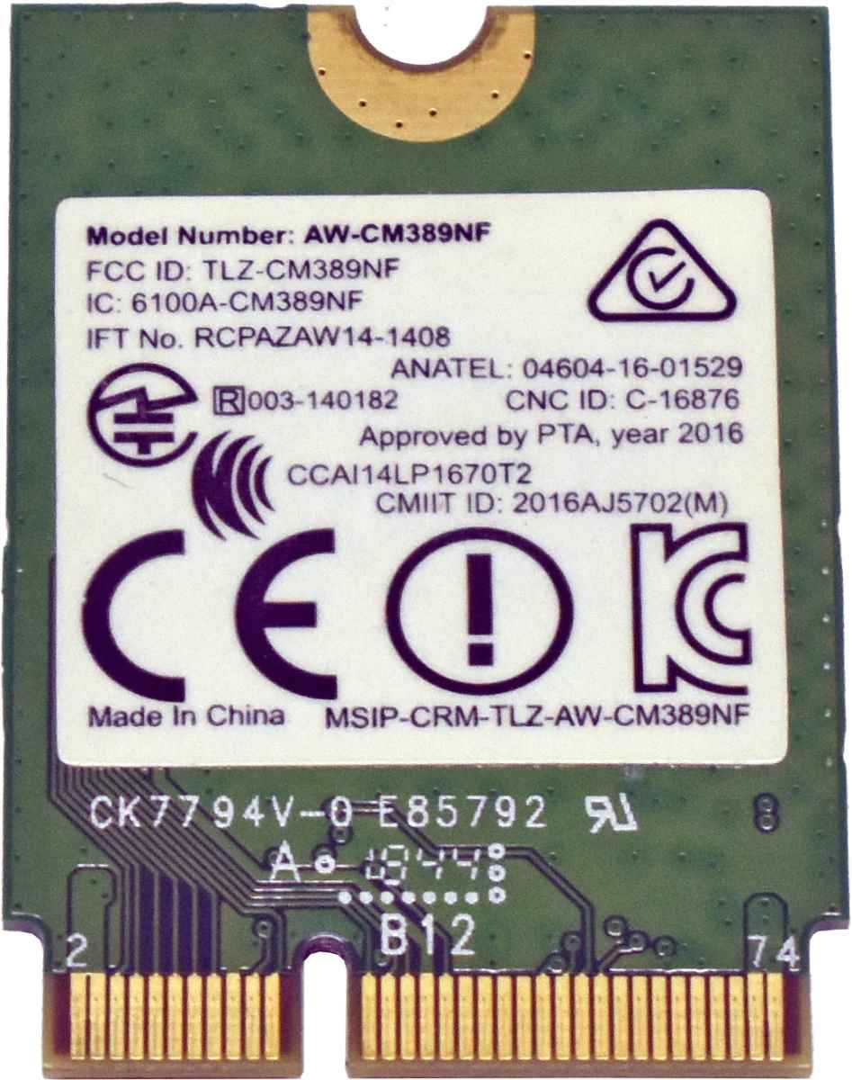 Dell AzureWave 0TX8NM Dual Band 802.11a/b/g/n/ac AW-CM389MA W-Lan Adapter