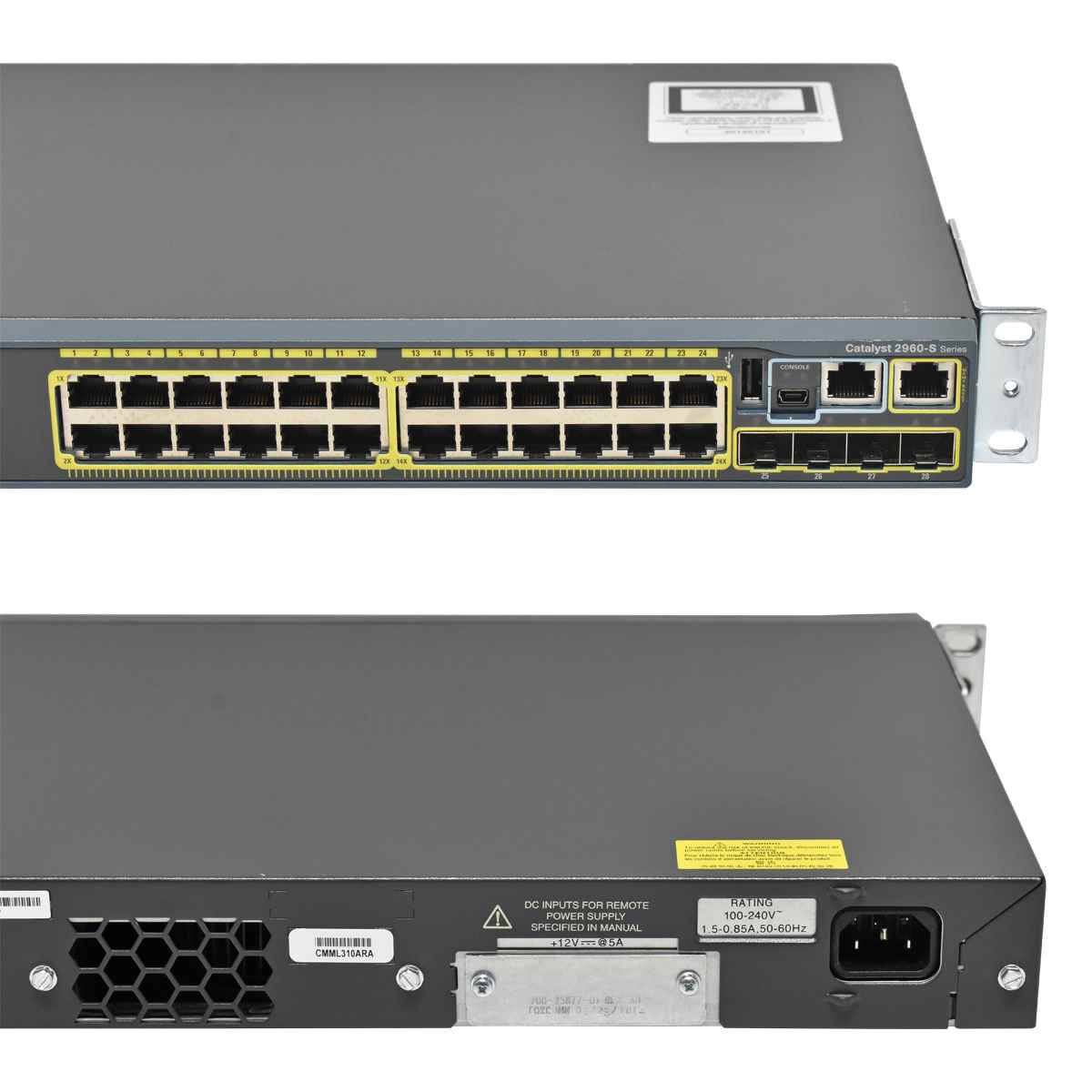 Cisco Catalyst WS-C2960S-24TS-L 24-Port Gigabit Ethernet Switch + 4 x SFP