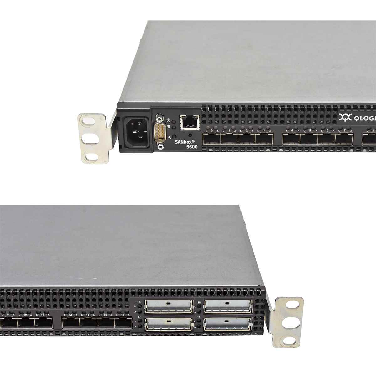 QLogic SANbox 5600 SB5600Q-08A B 31131-07 B 16-Port Stackable FC Switch +5 Mini GBICs QLogic SANbox 5600 SB5600Q-08A B 31131-07 B 16-Port Stackable FC Switch +5 Mini GBICs