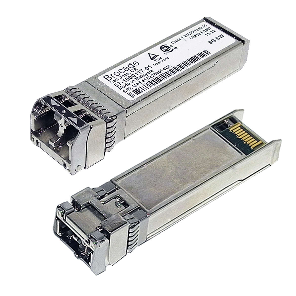 Brocade-SFP-8GB-SW-mini-GBIC-Transceiver-Module-57-002.jpg Brocade SFP+ 8GB SW mini GBIC Transceiver Module 57-1000117-01