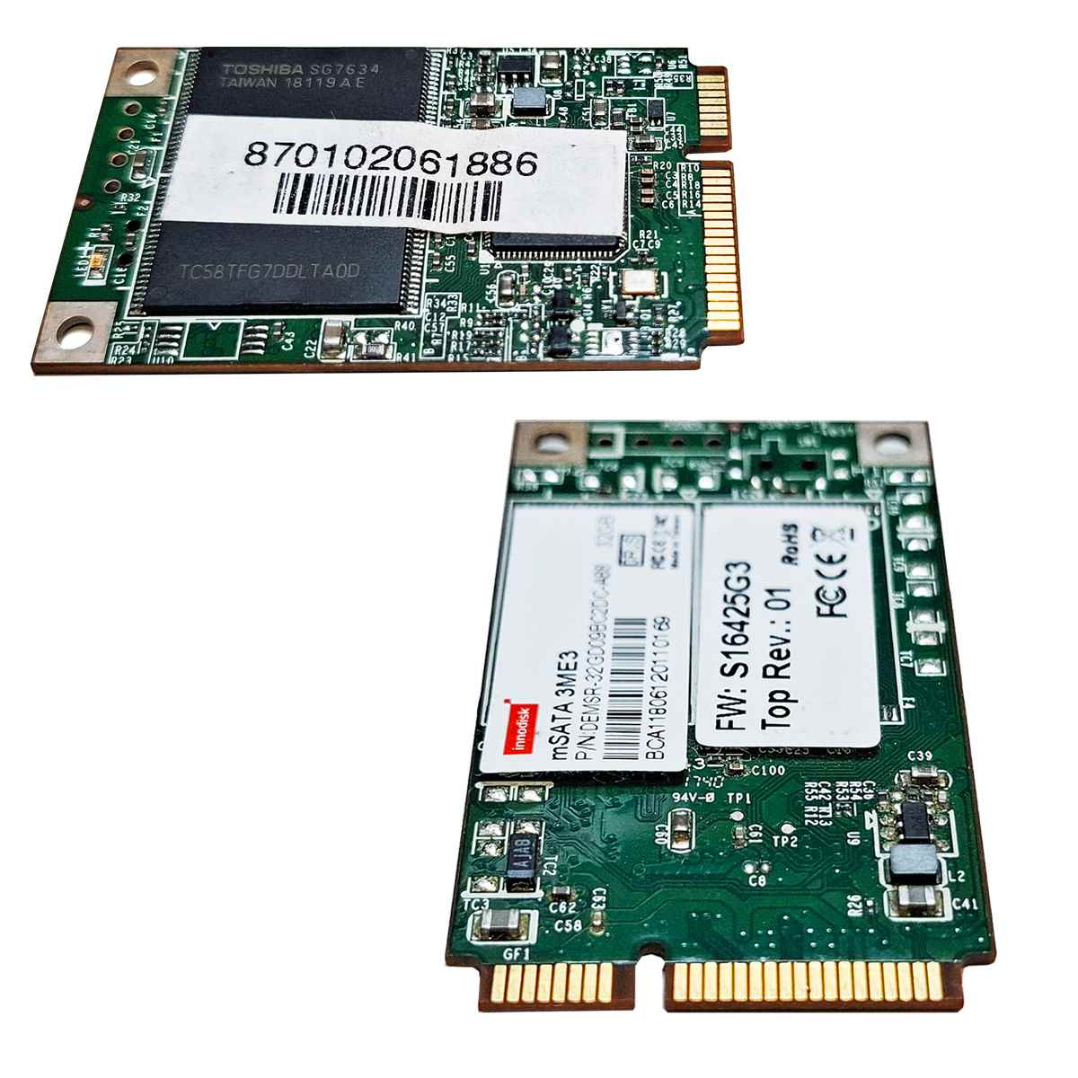 Innodisk mSATA 3ME3 mini-PCIe 32GB 6 Gb/s SSD Memory Card DEMSR-32GD09BC2DC-A88