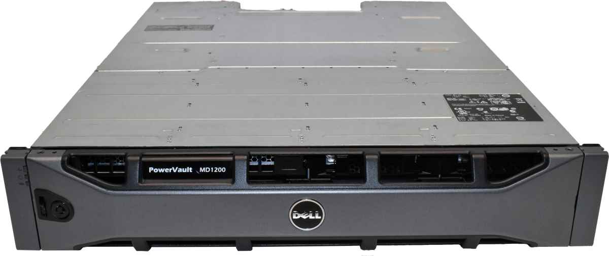 Dell PowerVault MD1200 2U 1x E01M001 6Gbps 2x PSU 12xBay 3.5 LFF Bezel ohne HDD Dell PowerVault MD1200 2U 2x E01M001 6Gbps 2x PSU 12xBay 3.5 LFF Bezel 36TB