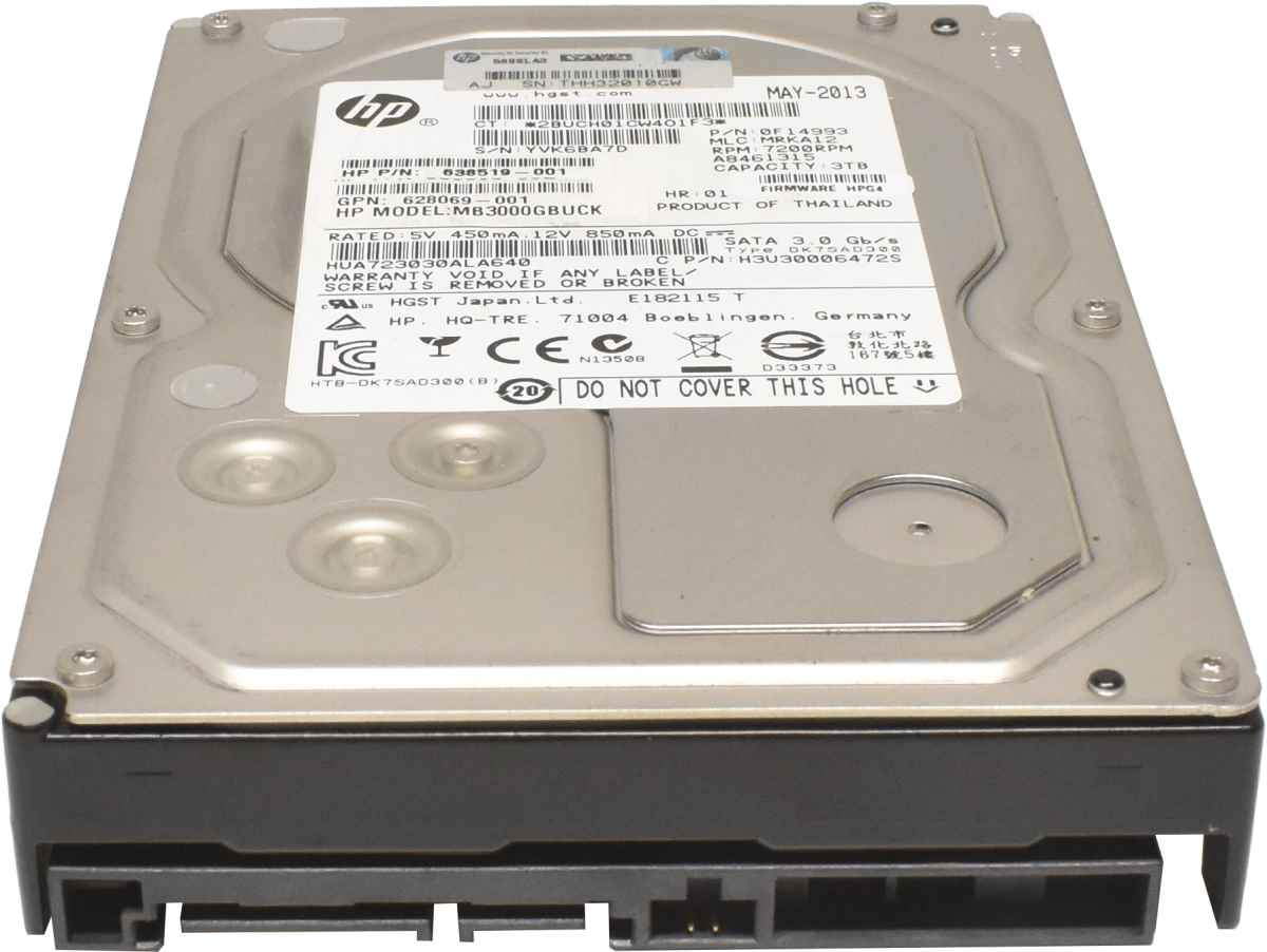 HP Hitachi 3TB 3.5" 7.2K SATA 3G HDD Festplatte HUA723030ALA640 638519-001 HP Hitachi 3TB 3.5" 7.2K SATA 3G HDD Festplatte HUA723030ALA640 638519-001