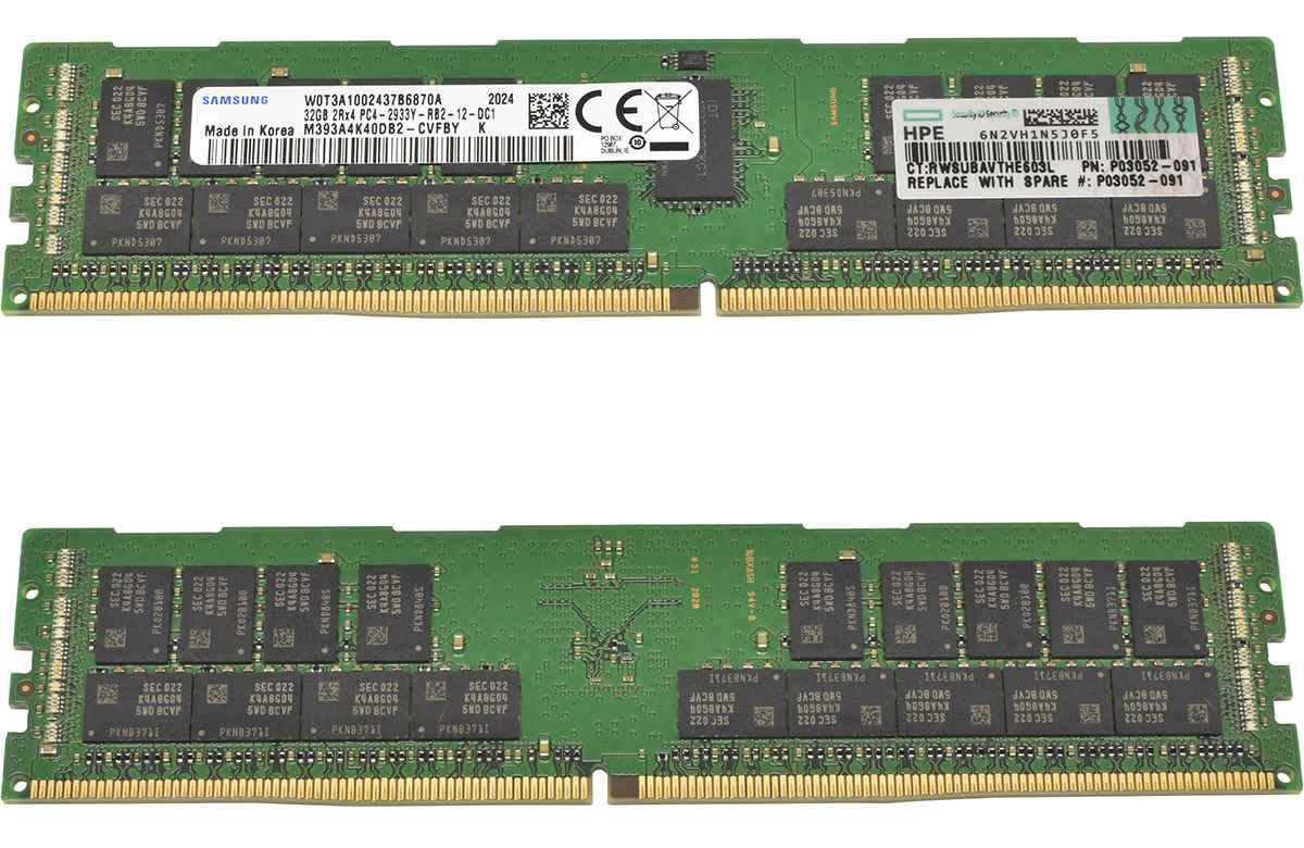 64GB HP Samsung 2x32GB 2Rx4 PC4-2933Y DDR4 RAM M393A4K40DB2-CVF P03052-091 G10