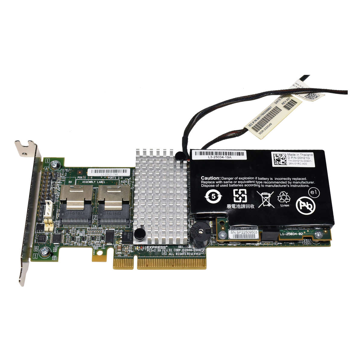 Dell-LSI-Raid-Controller-L3-25121-74B-003NDP-BBU-2-003.jpg Dell LSI Raid Controller L3-25121-74B 003NDP + BBU + 2xSAS/6xSATA Kabel LP