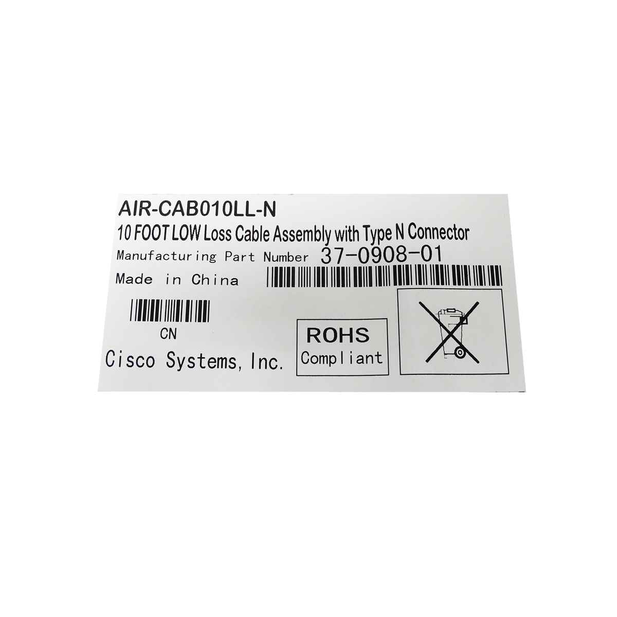 Cisco AIR-CAB010LL-N= 10Ft. Low-Loss Interconnect Antenne Kabel neu 37-0908-01 Cisco AIR-CAB010LL-N= 10Ft. Low-Loss Interconnect Antenne Kabel neu 37-0908-01