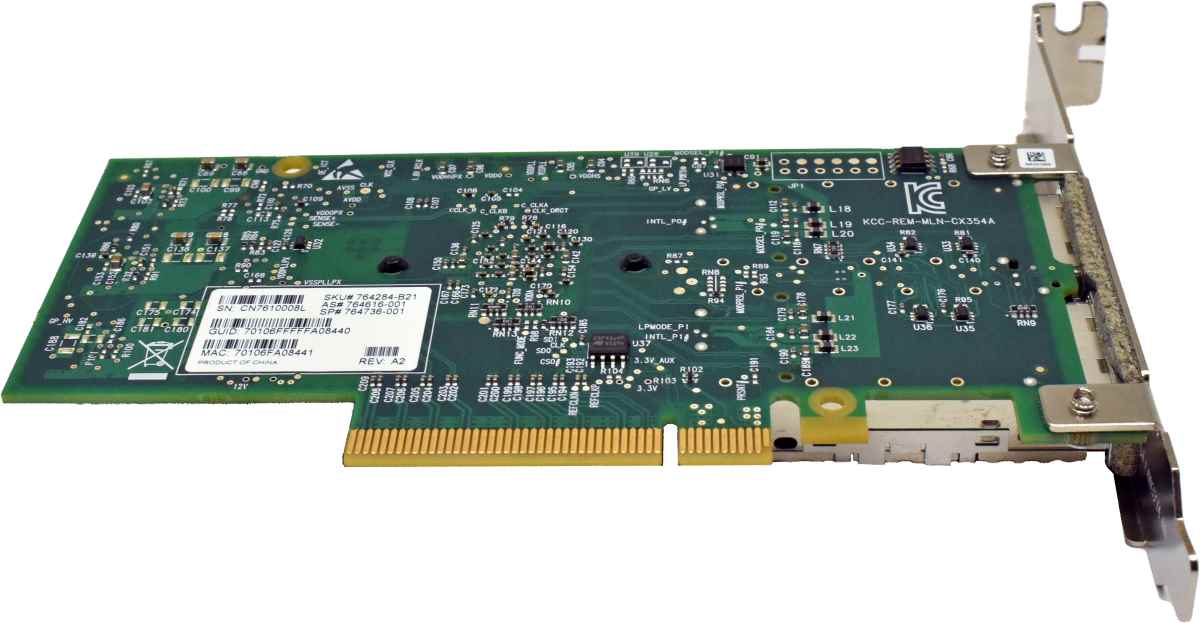 HP 764736-001 Rev A2 InfiniBand FDR/Ethernet 10Gbit/40Gbit PCIe Adapter High Profile HP 764736-001 Rev A2 InfiniBand FDR/Ethernet 10Gbit/40Gbit PCIe Adapter High Profile