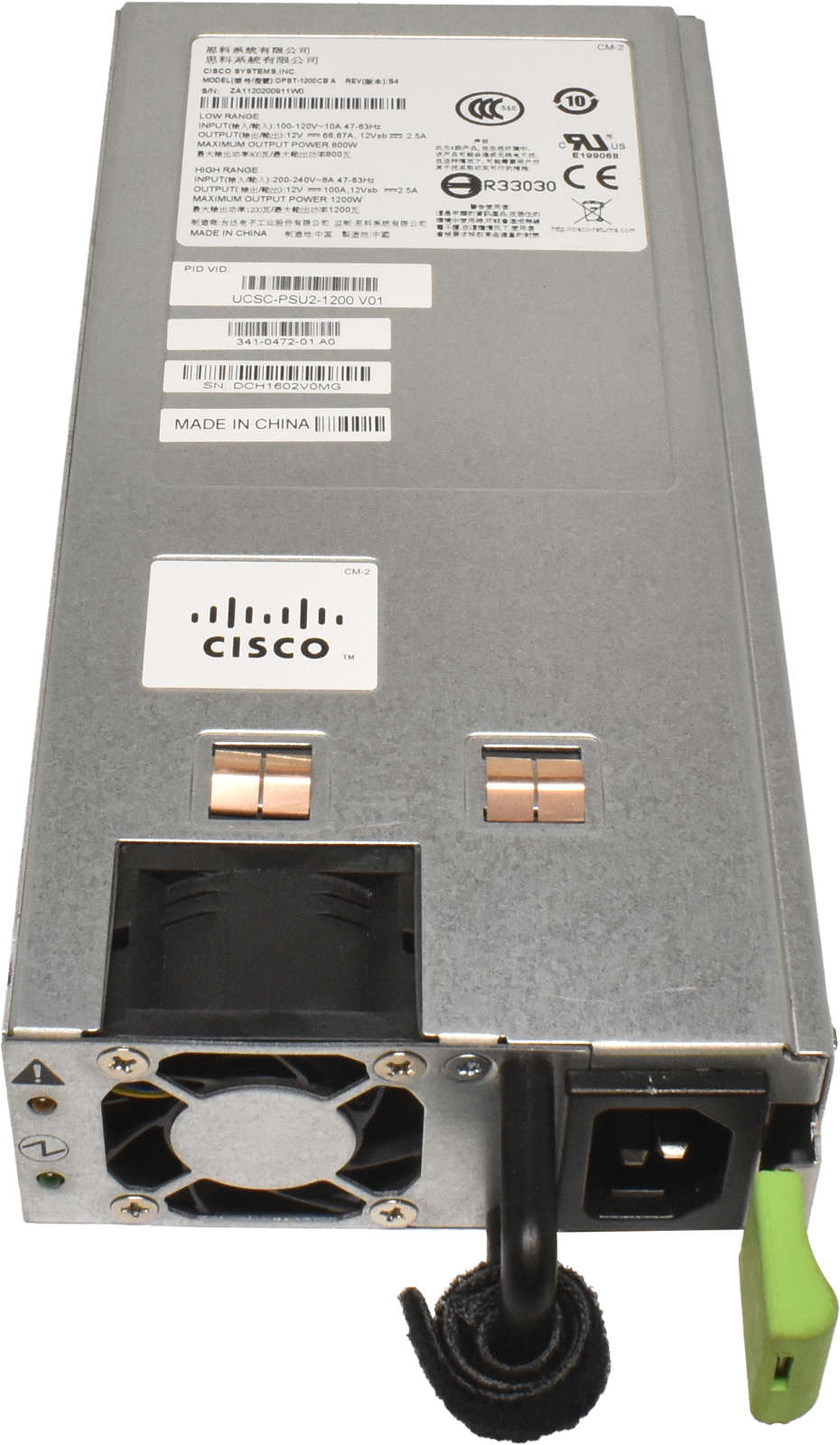 Cisco-Power-Supply-Netzeil-UCSC-PSU2-1200-V01-1200-005.jpg Cisco Power Supply / Netzeil UCSC-PSU2-1200 V01 1200W 341-0472-01