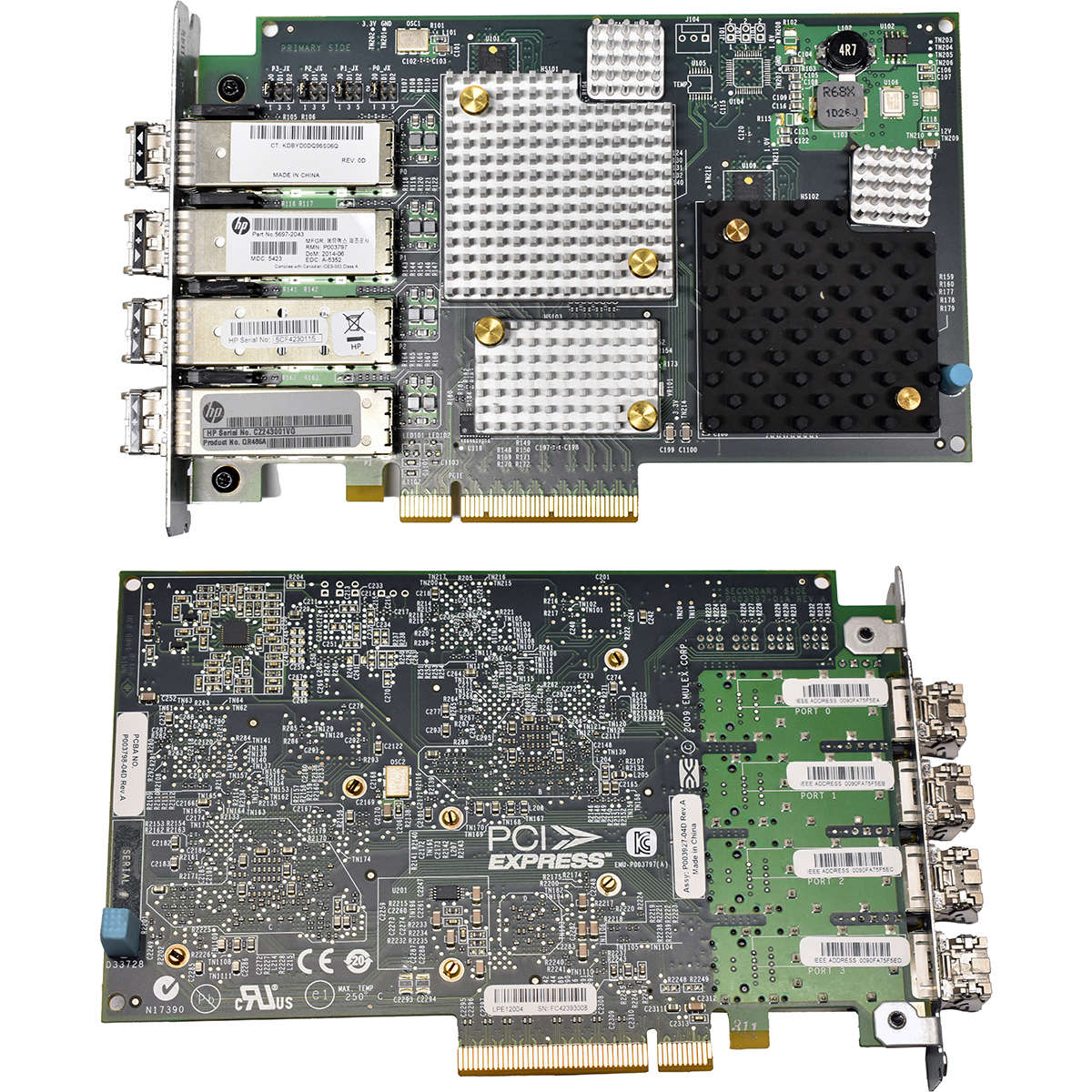 HP-Emulex-LPE12004-Quad-Port-8Gb-PCIe-x8-FC-Server-004.jpg HP Emulex LPE12004 Quad-Port 8Gb PCIe x8 FC Server Adapter PN 5697-2043 +4x SFP+